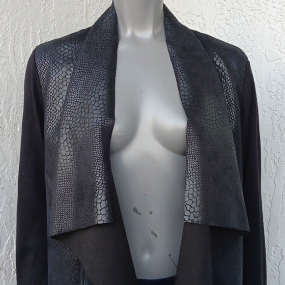 Michael Kors LADIES FAUX LEATHER OPEN JACKET
